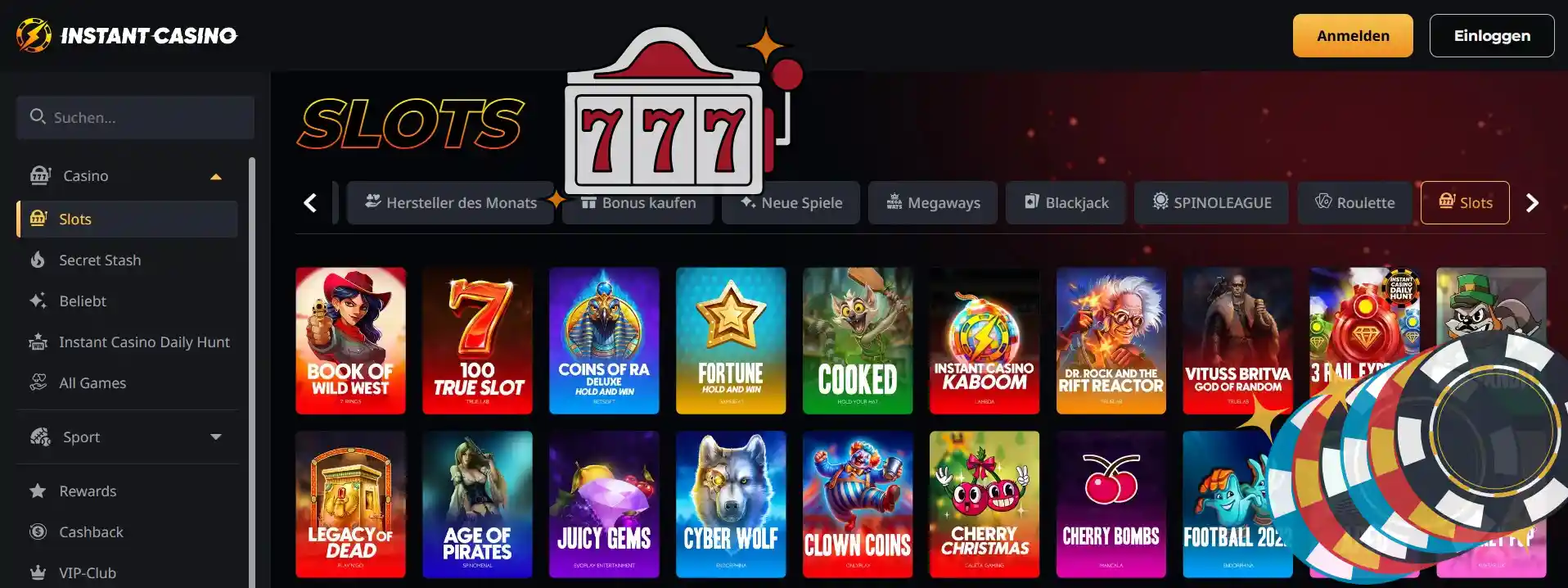 instant casino slots